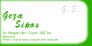 geza sipos business card